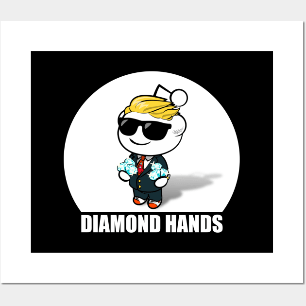 Reddit Wallstreetbets WSB Diamond Hands Day Trader Stock Market Options Wall Art by Tesla